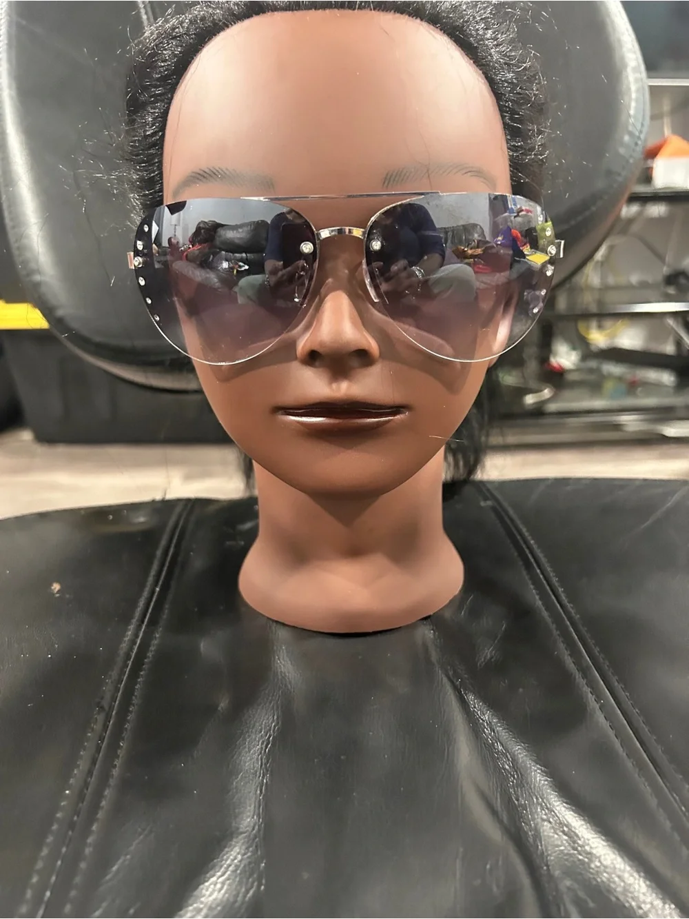 Foster Grant Oversized Aviator Sunglasses - Black/Purple Gradient